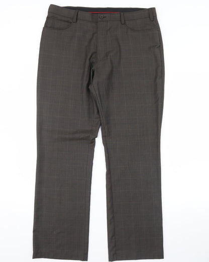 Preworn Mens Brown Striped  Trousers  Size 36 in L31 in