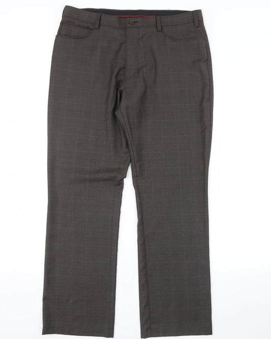 Preworn Mens Brown Striped  Trousers  Size 36 in L31 in