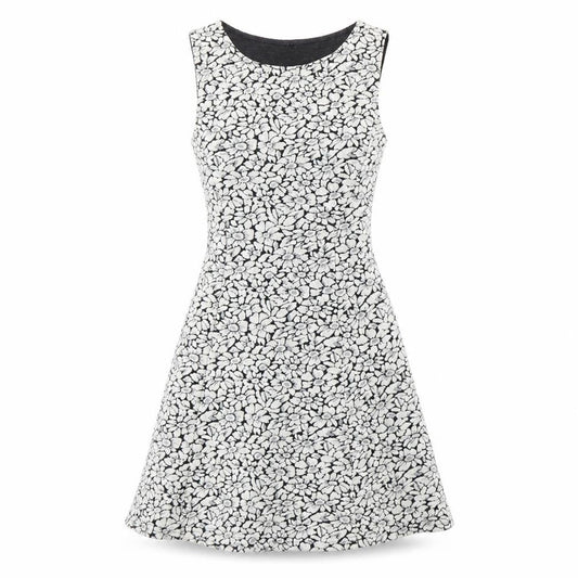 Front view of Divided women’s black floral fit & flare, size UK 8