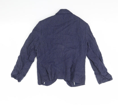 F&F Womens Blue Striped  Jacket  Size 10  - Shoulder Pads