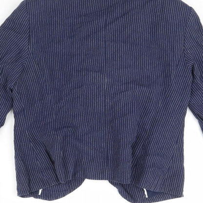F&F Womens Blue Striped  Jacket  Size 10  - Shoulder Pads