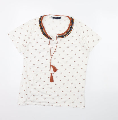 Womens UK Size M isle White Basic Blouse