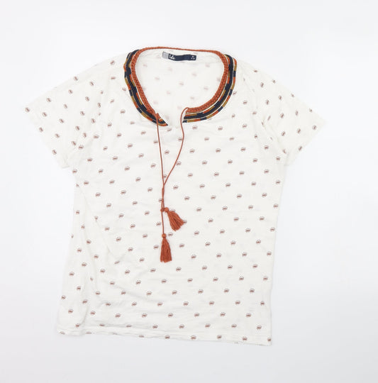 Womens UK Size M isle White Basic Blouse