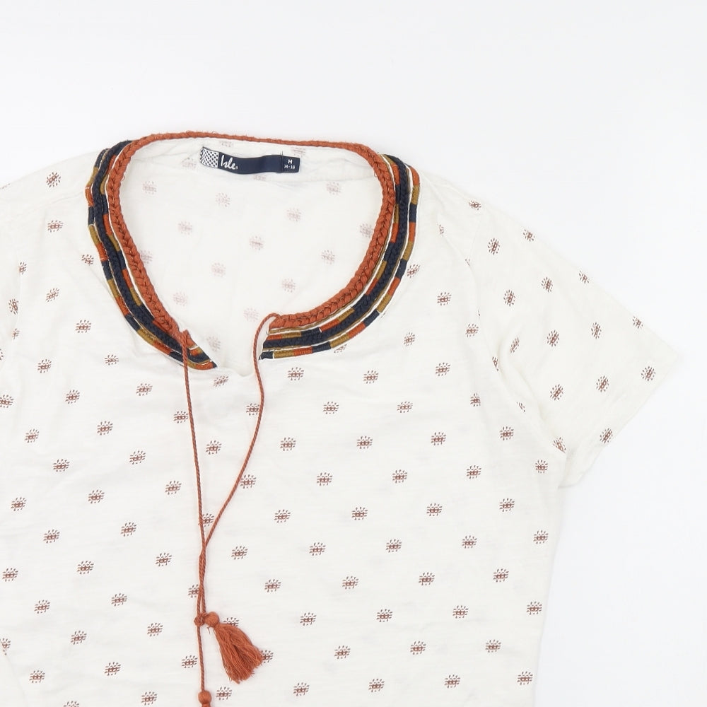 Womens UK Size M isle White Basic Blouse