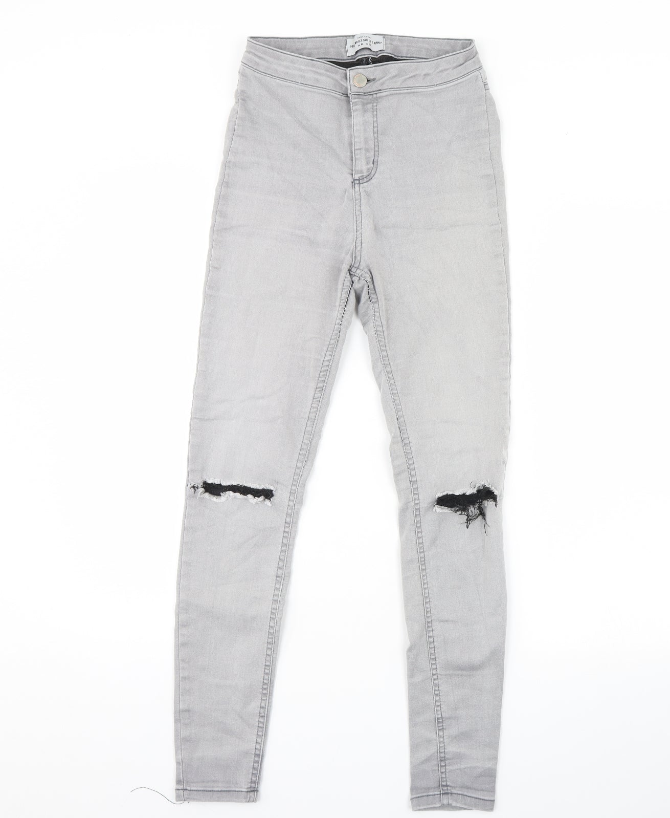 New Look Womens Grey  Denim Skinny Jeans Size 8 L30 in