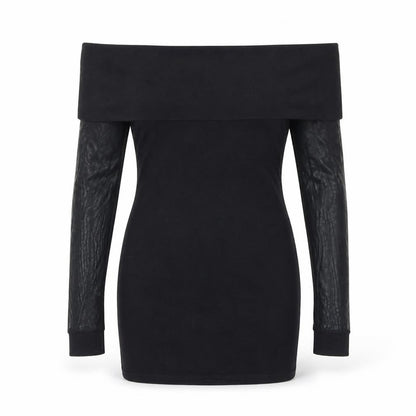 Front view of quonium women’s black mini, size UK 12
