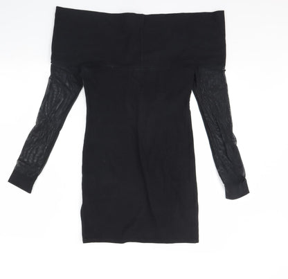 Back view of quonium women’s black mini, size UK 12