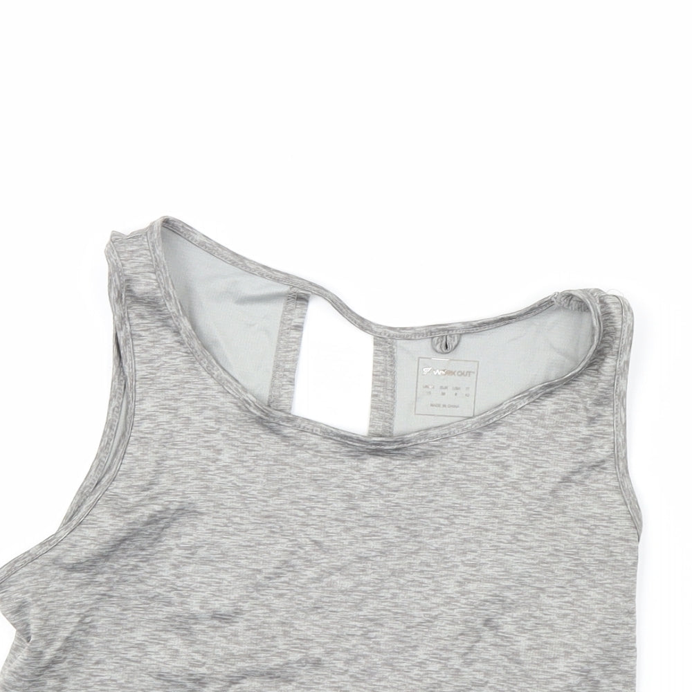 Womens UK Size 10 workout Grey Basic T-Shirt