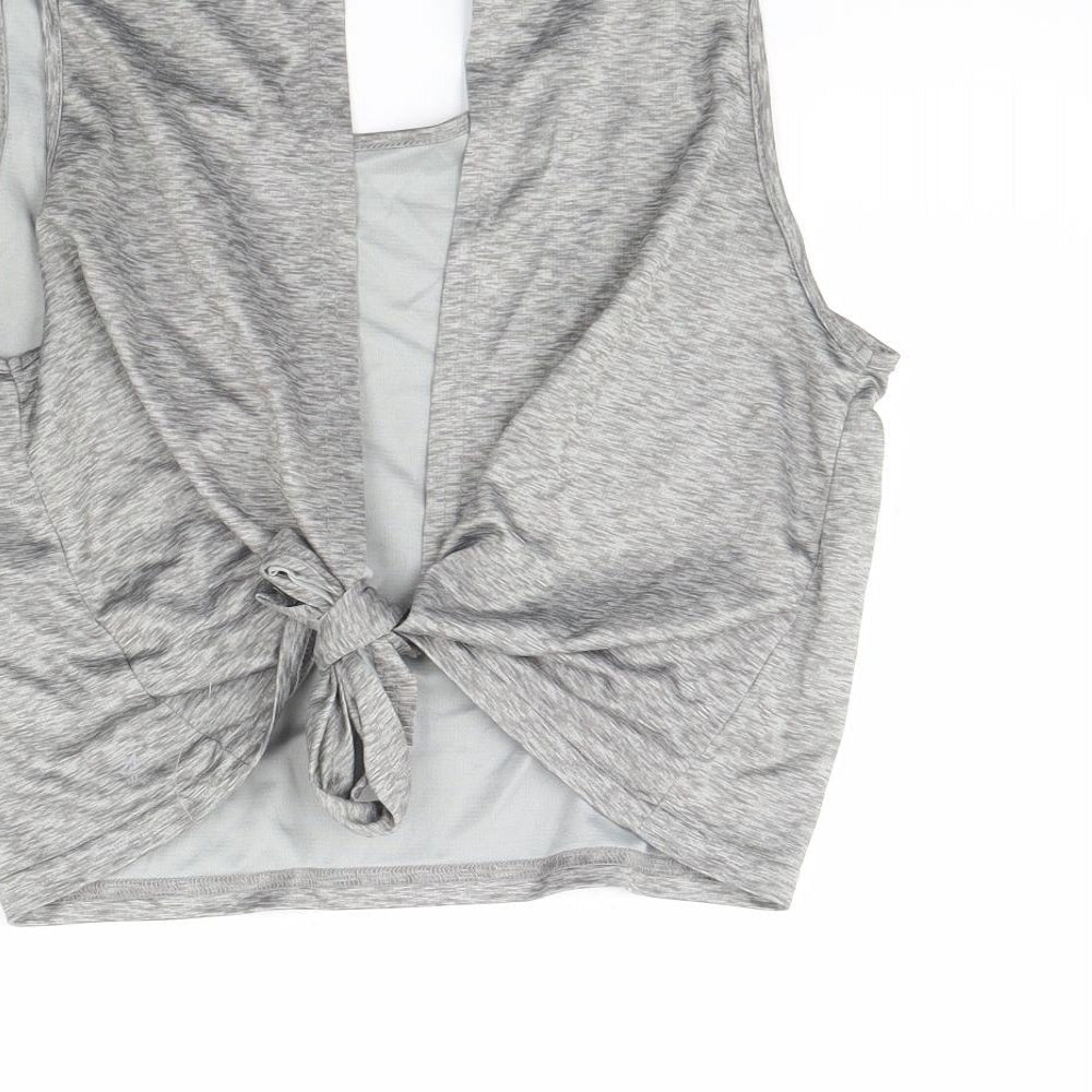 Womens UK Size 10 workout Grey Basic T-Shirt