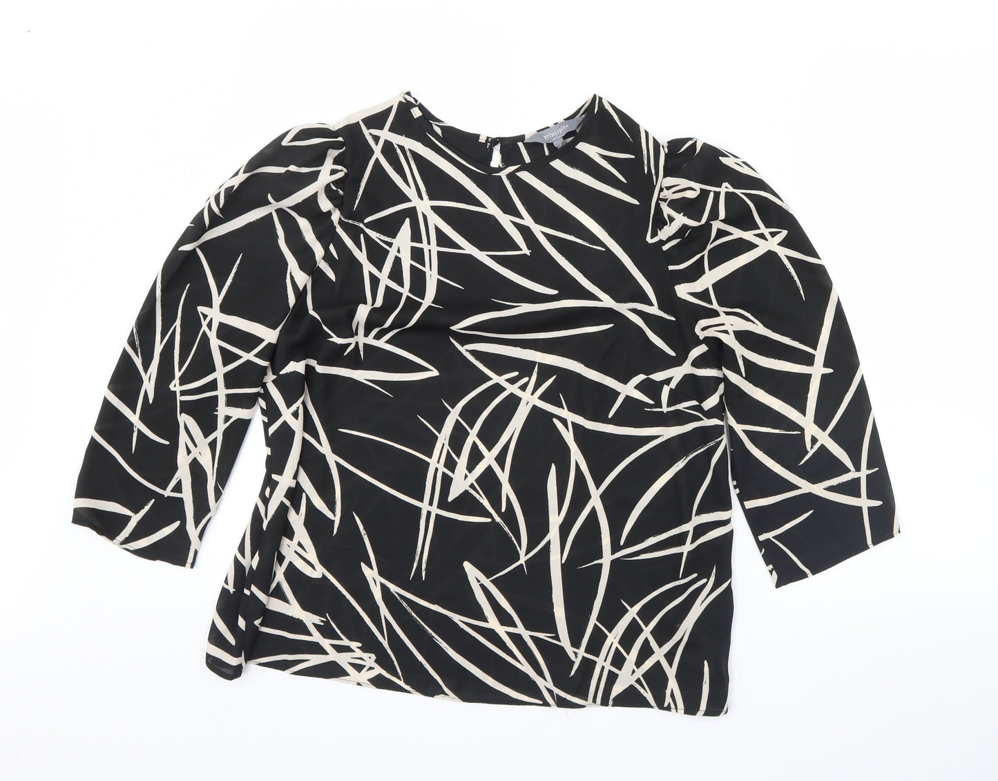 Womens UK Size 14 Principles Black Basic Blouse
