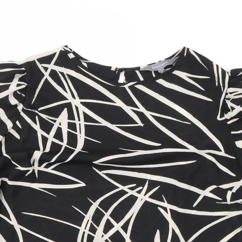 Womens UK Size 14 Principles Black Basic Blouse