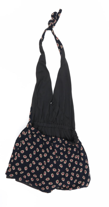 naanaa Womens Blue Floral  Playsuit One-Piece Size 8