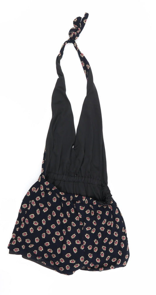 naanaa Womens Blue Floral  Playsuit One-Piece Size 8