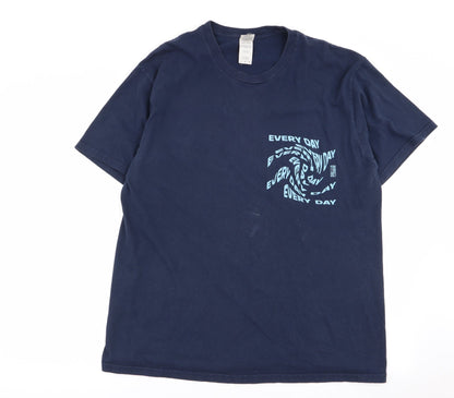 Mens UK Size L Gildan Blue  T-Shirt