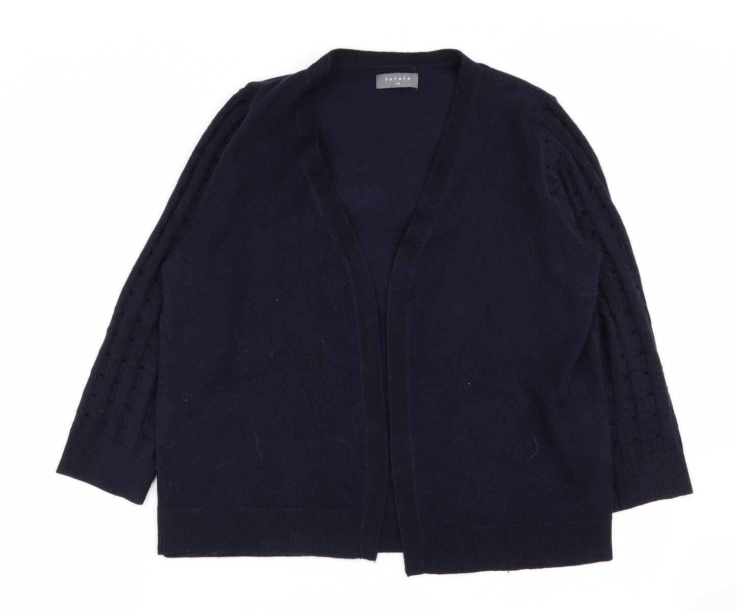 Womens UK Size 14 Papaya Blue Cardigan Jumper
