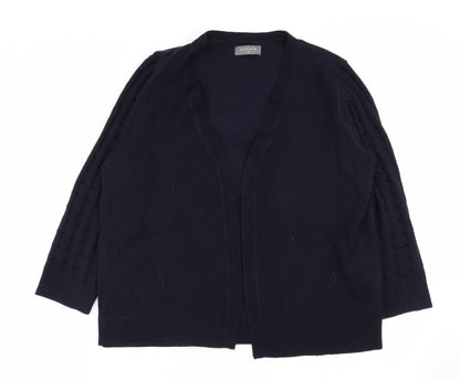 Womens UK Size 14 Papaya Blue Cardigan Jumper