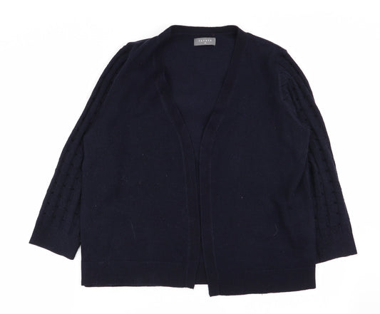 Womens UK Size 14 Papaya Blue Cardigan Jumper