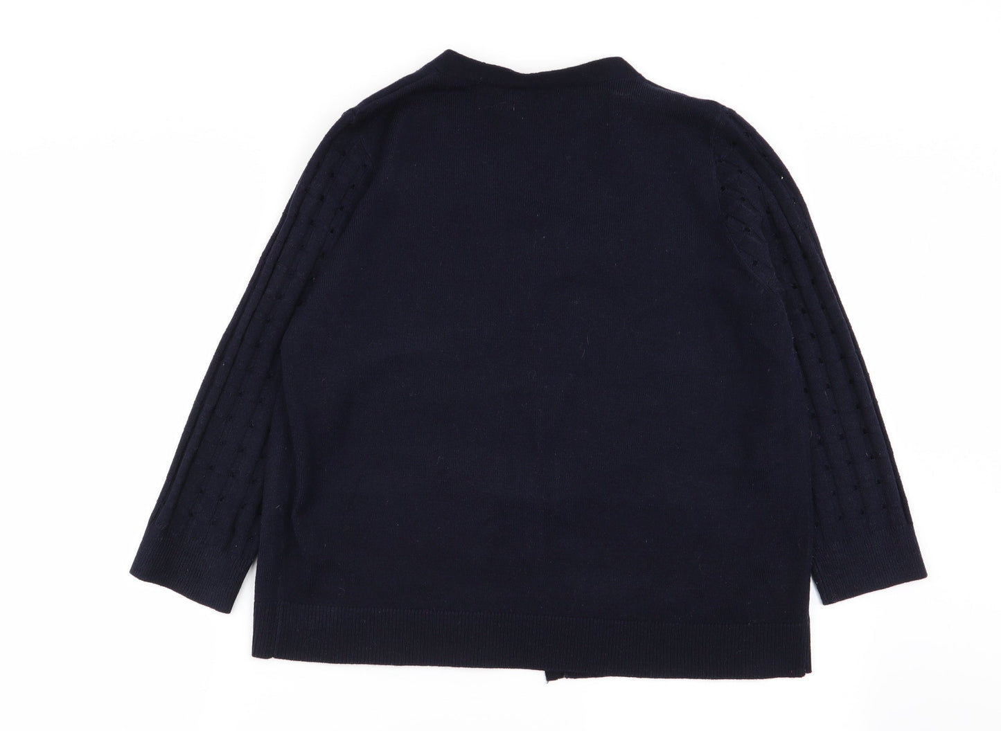 Womens UK Size 14 Papaya Blue Cardigan Jumper