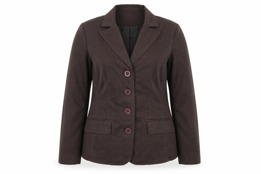 Front view of oscar b women’s brown jacket blazer, size UK 18