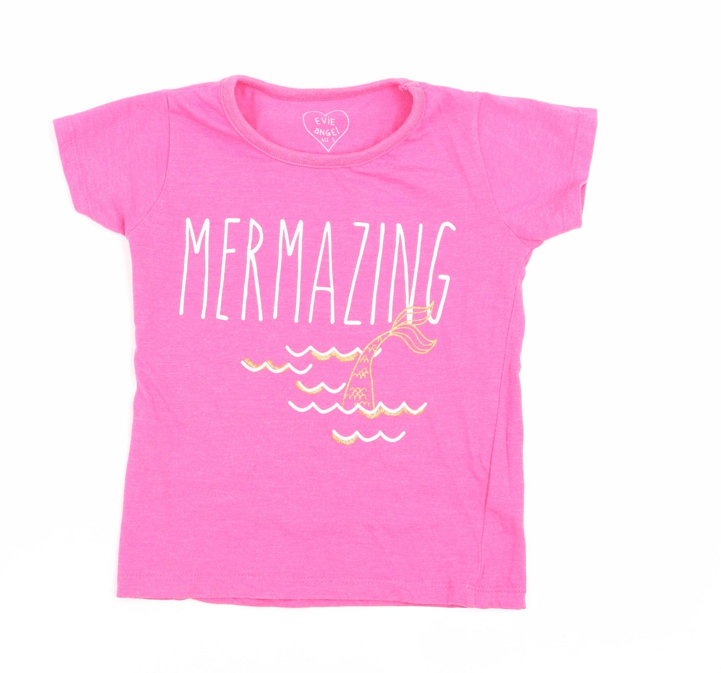 evie Girls Pink   Basic T-Shirt Size 5 Years