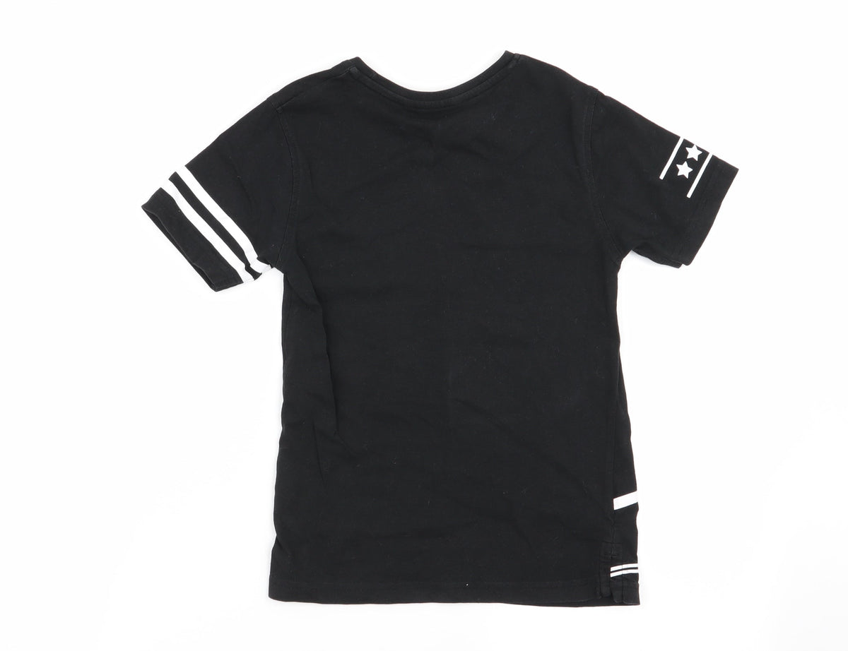 Back view of Asda George boys’ black basic t-shirt, size 5-6, years