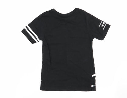 Back view of Asda George boys’ black basic t-shirt, size 5-6, years