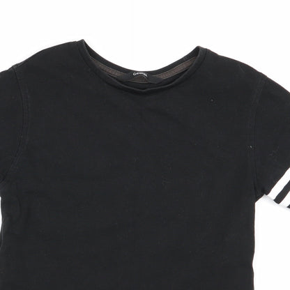 Close-up detail of Asda George boys’ black basic t-shirt, size 5-6, years