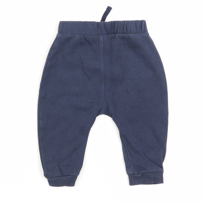 Asda George Boys Blue   Jogger Trousers Size 6-9 Months