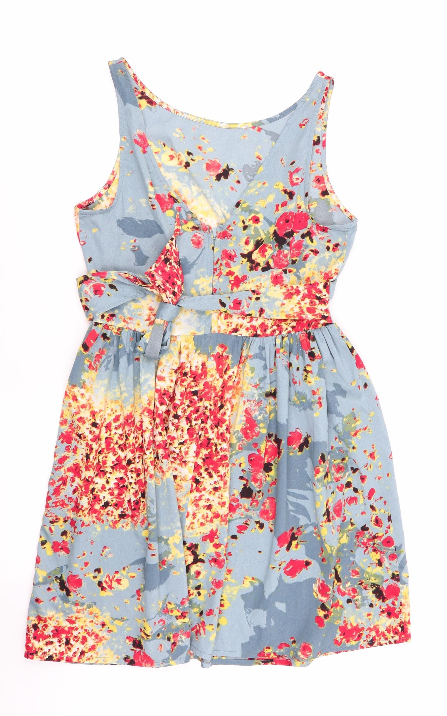 Band of Gypsies Womens Grey Floral  Fit & Flare  Size S