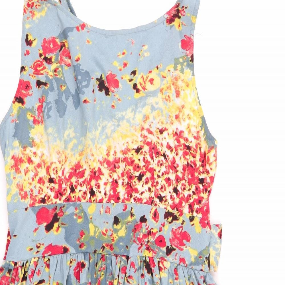 Band of Gypsies Womens Grey Floral  Fit & Flare  Size S