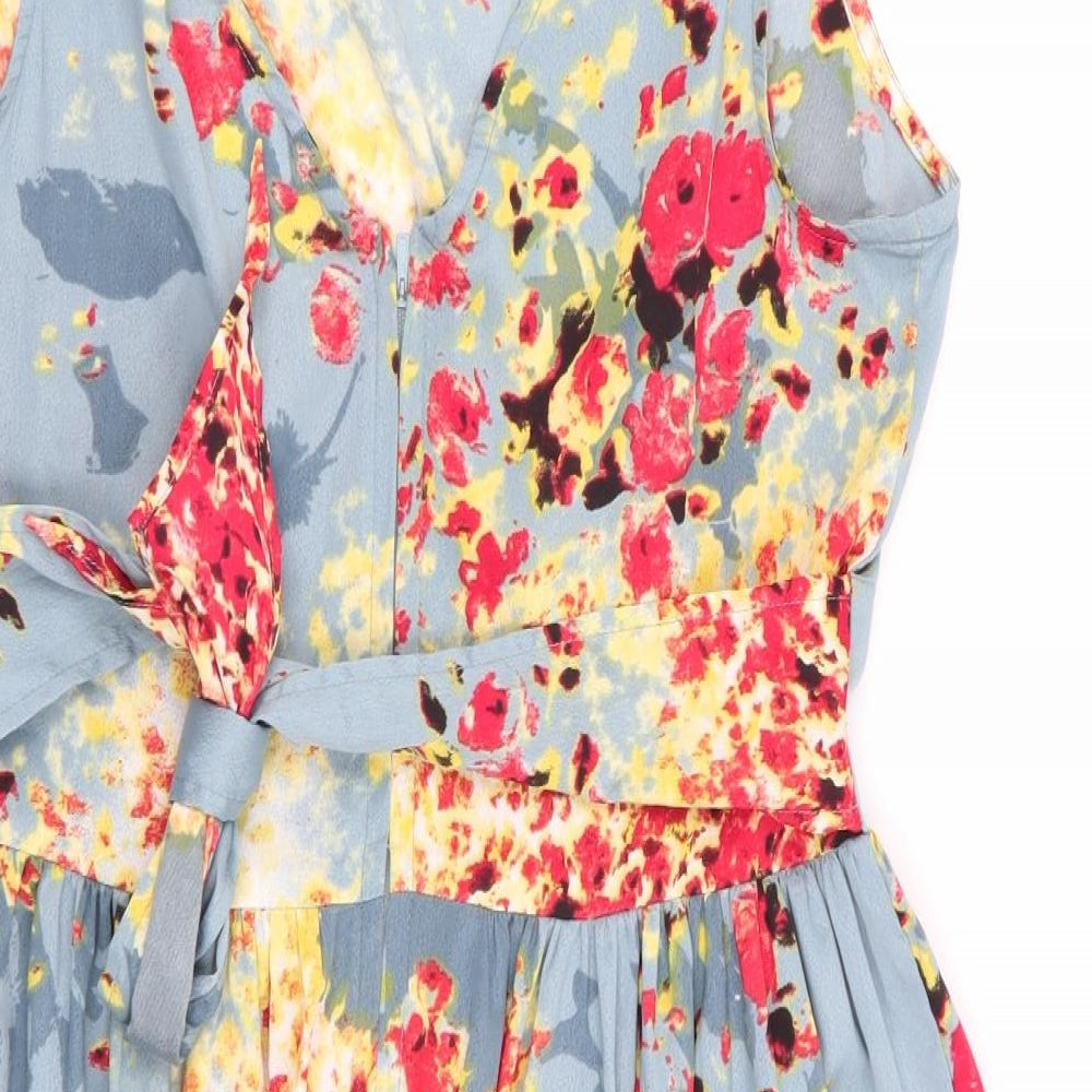 Band of Gypsies Womens Grey Floral  Fit & Flare  Size S