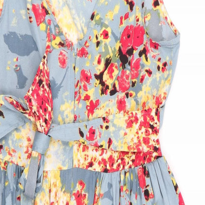 Band of Gypsies Womens Grey Floral  Fit & Flare  Size S