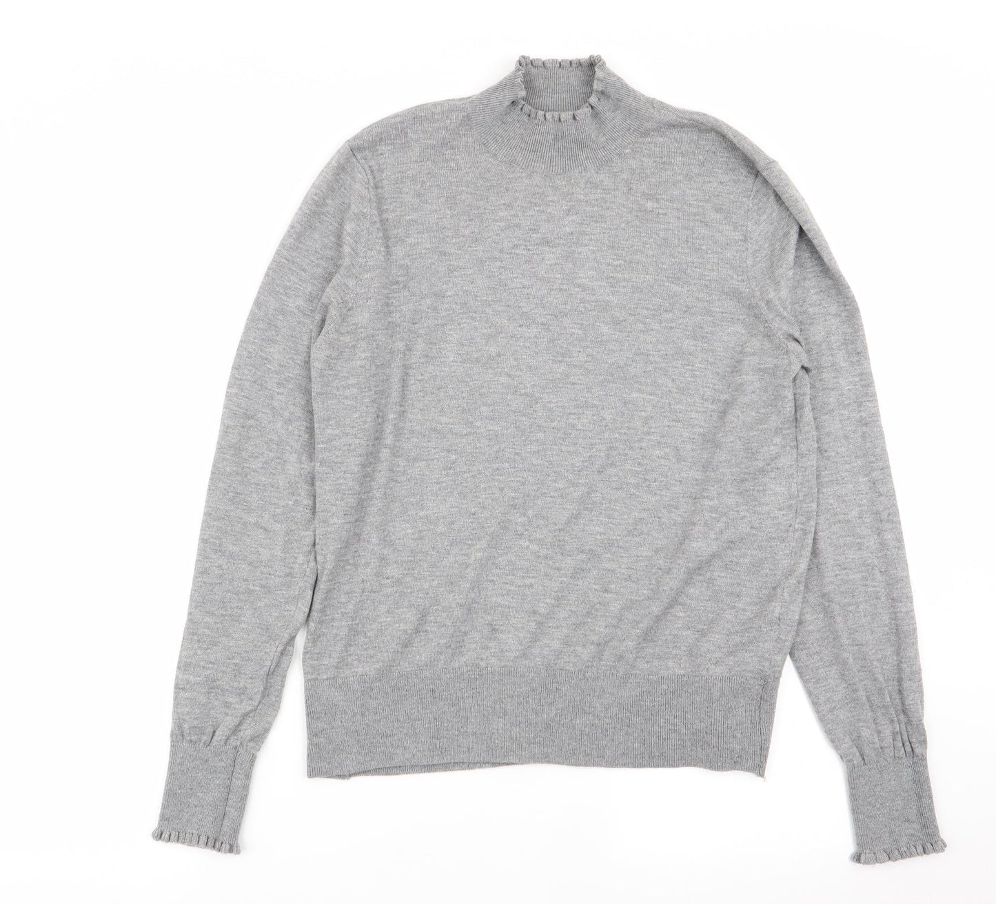 Womens UK Size 8 H&M Grey Basic T-Shirt
