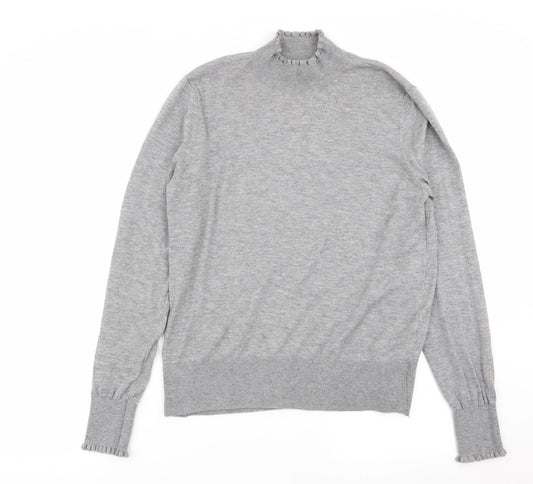 Womens UK Size 8 H&M Grey Basic T-Shirt