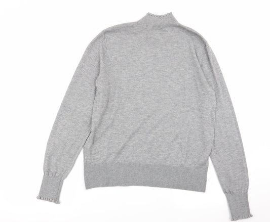 Womens UK Size 8 H&M Grey Basic T-Shirt