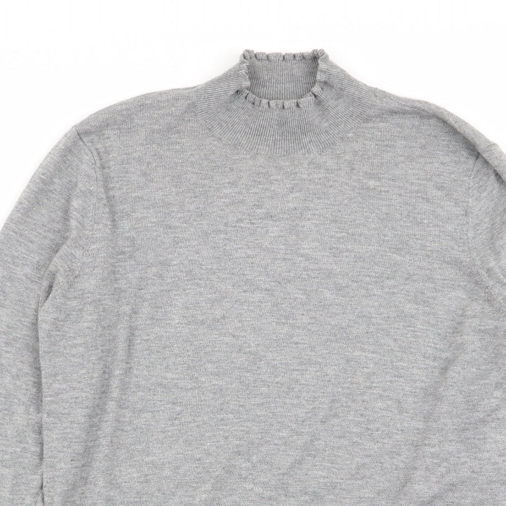 Womens UK Size 8 H&M Grey Basic T-Shirt