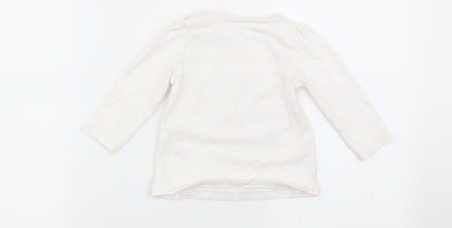 Nutmeg Girls White Animal Print  Basic T-Shirt Size 9-12 Months