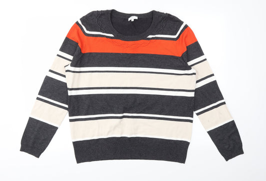 CC Womens Multicoloured Striped  Pullover Jumper Size XL