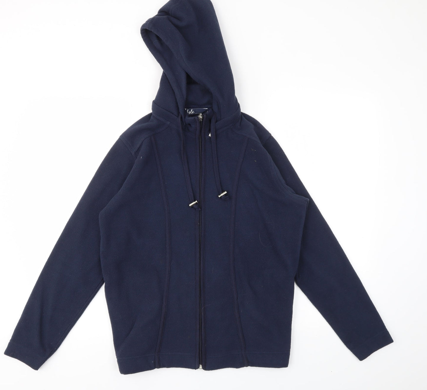 Womens UK Size 10 ISLE Blue Full Zip Jumper