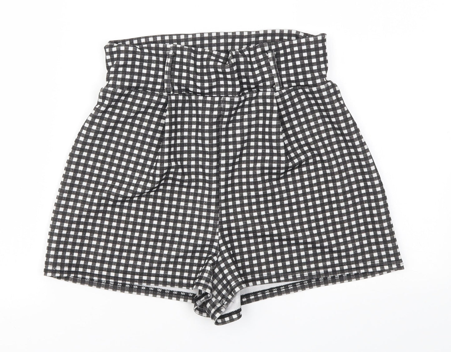 pretty little thing  Womens Multicoloured Check  Cut-Off Shorts Size 10 - stretch waistband