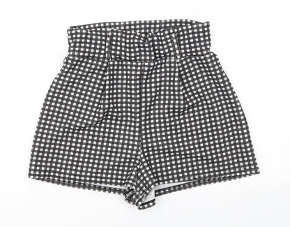pretty little thing  Womens Multicoloured Check  Cut-Off Shorts Size 10 - stretch waistband