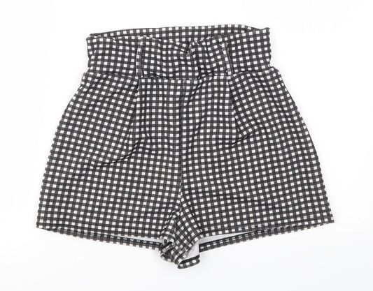 pretty little thing  Womens Multicoloured Check  Cut-Off Shorts Size 10 - stretch waistband