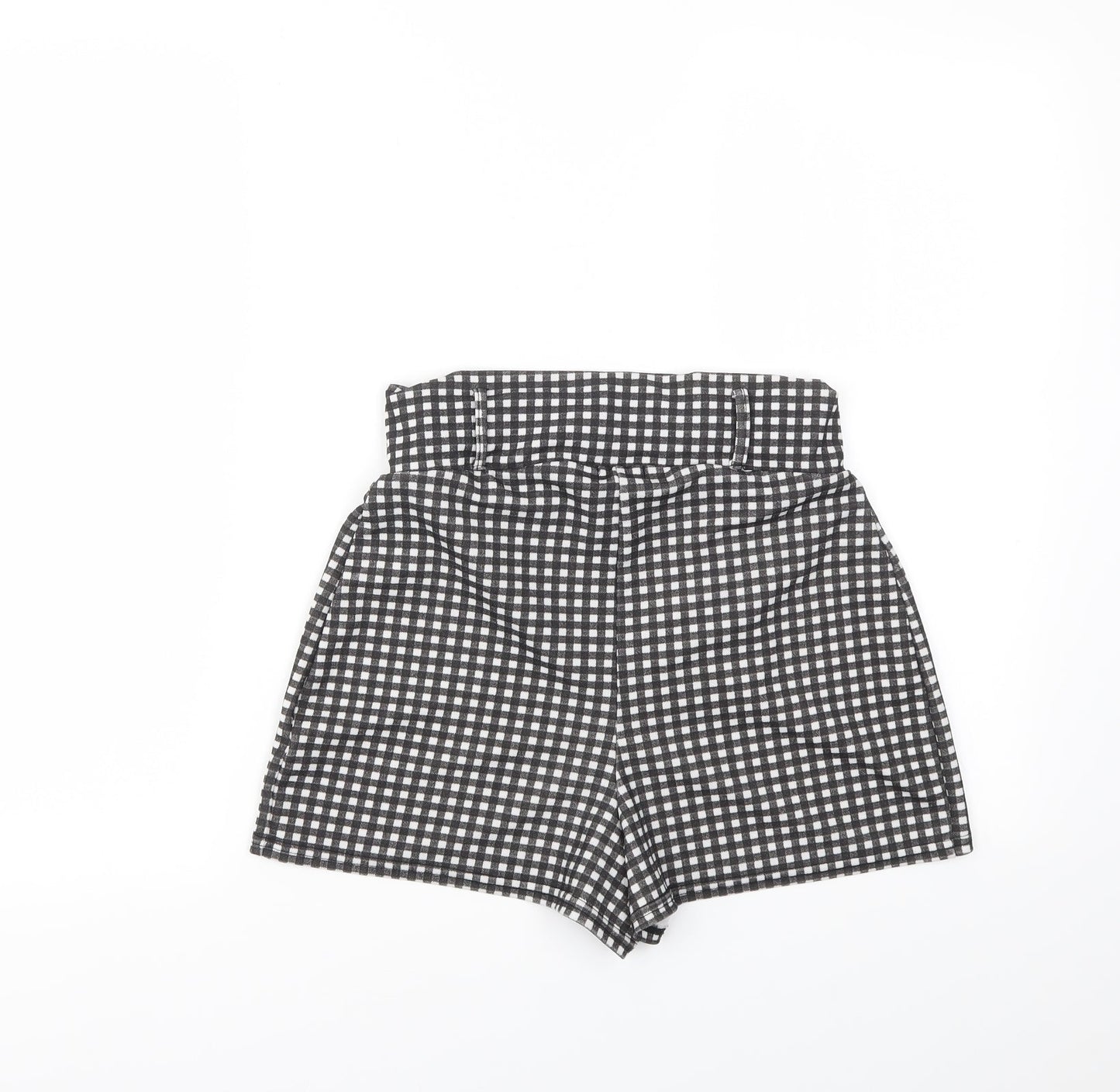 pretty little thing  Womens Multicoloured Check  Cut-Off Shorts Size 10 - stretch waistband