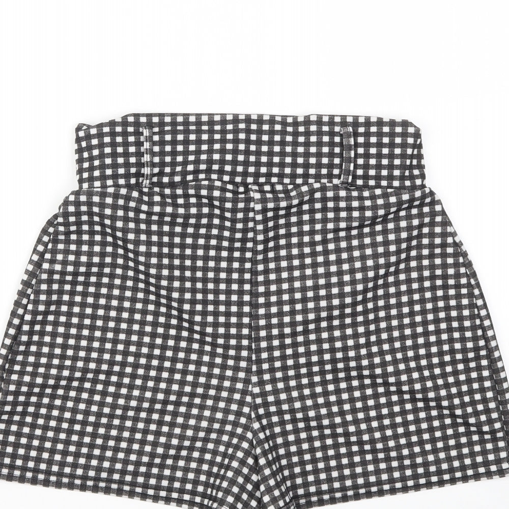pretty little thing  Womens Multicoloured Check  Cut-Off Shorts Size 10 - stretch waistband