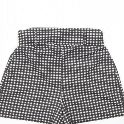 pretty little thing  Womens Multicoloured Check  Cut-Off Shorts Size 10 - stretch waistband