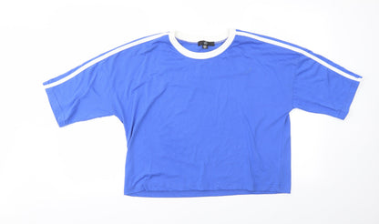 Womens UK Size 10 Missguided Blue Basic T-Shirt