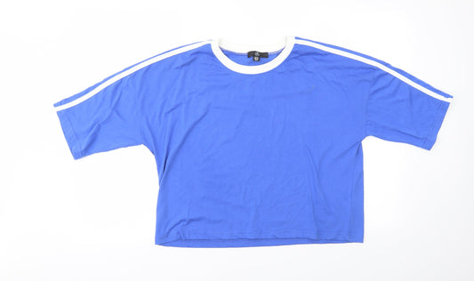 Womens UK Size 10 Missguided Blue Basic T-Shirt