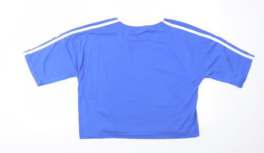 Womens UK Size 10 Missguided Blue Basic T-Shirt