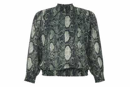 I SAW IT FIRST Womens Ivory Animal Print  Basic Blouse Size S