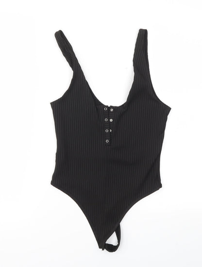 TOPSHOP  Womens Black Ikat  Bodysuit One-Piece Size 10